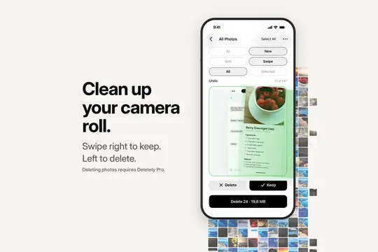 Deletely search results image: Clean up your camera roll.