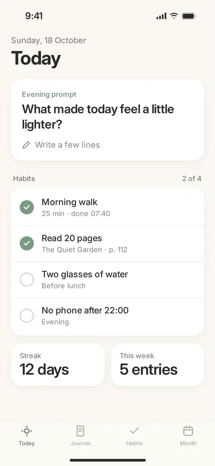 Fieldnote app preview frame